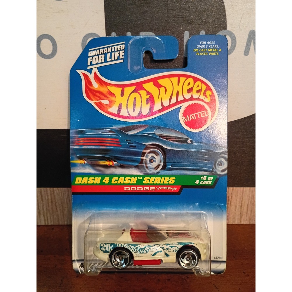 Hot‎ Wheels 1998 Dash 4 Cash Series Dodge Viper RT/10 White #784 18790 Mattel